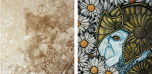 Can you see it? Lord of the Daisies, MFA Thesis: 3 of 14. Faces/Images seen in stone. Colored pencil.
